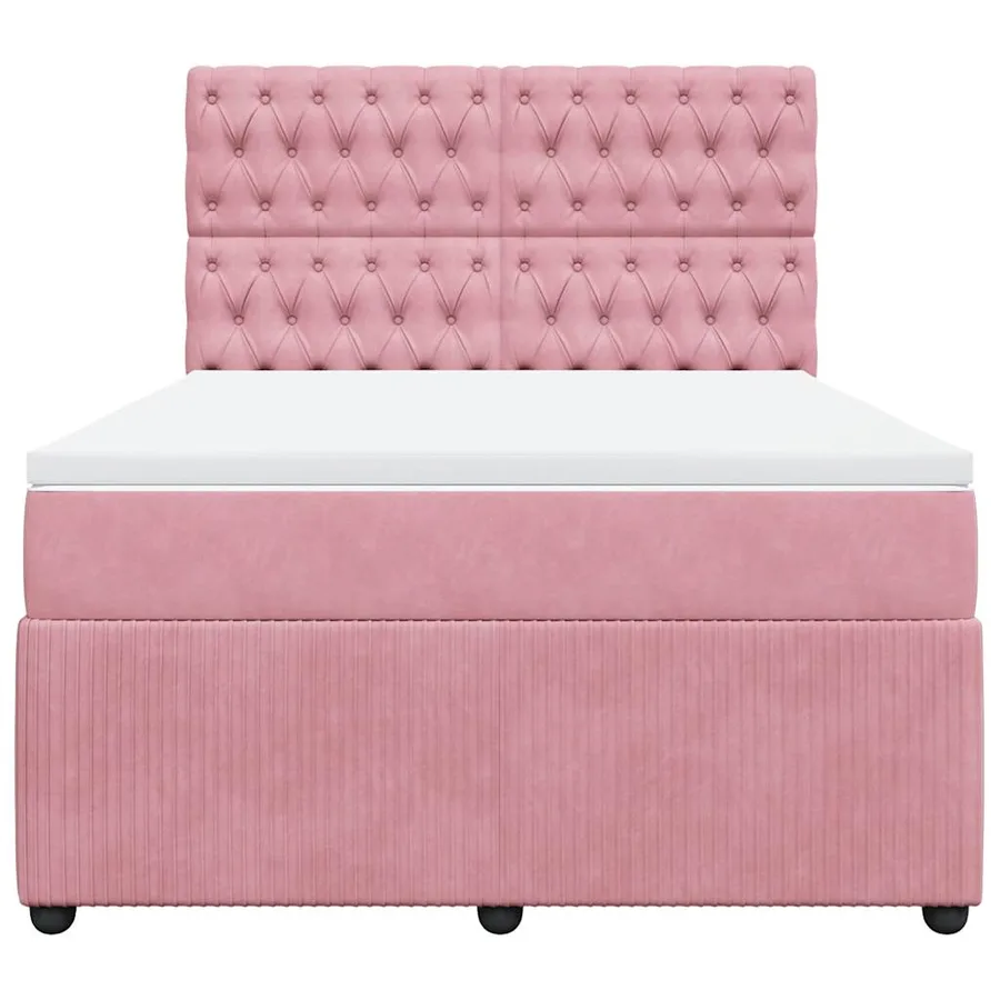 Sommier à lattes de lit avec matelas Rose 140x200 cm Velours - 6