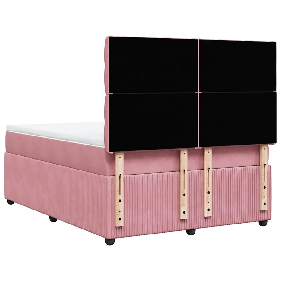 Sommier à lattes de lit avec matelas Rose 140x200 cm Velours - 8