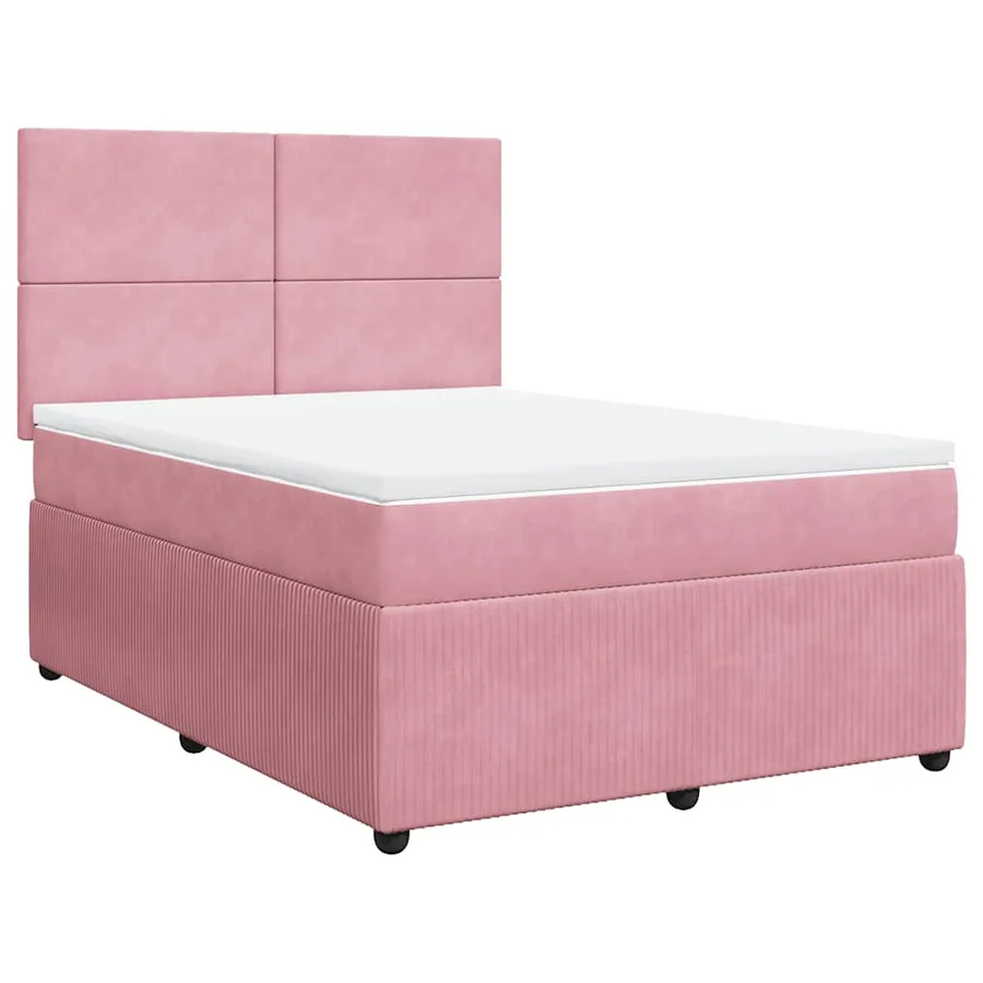 Sommier à lattes de lit avec matelas Rose 140x200 cm Velours - 3