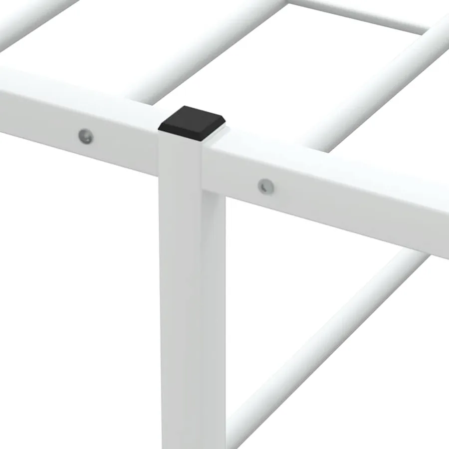 Cadre de lit sans matelas blanc 90x200 cm métal - 7