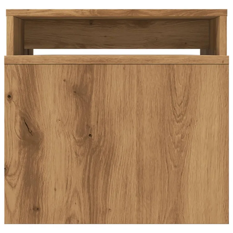 Table basse chêne artisanal 100x48x40 cm bois d'ingénierie - 5