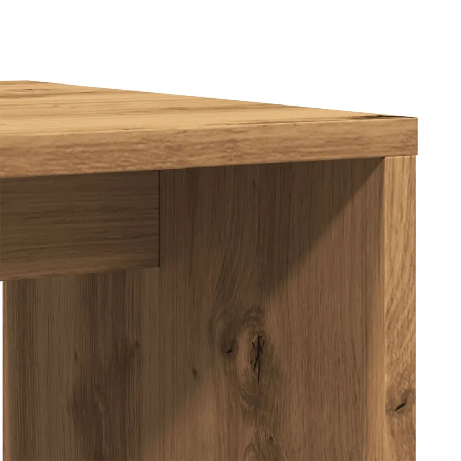 Table basse chêne artisanal 100x48x40 cm bois d'ingénierie - 8