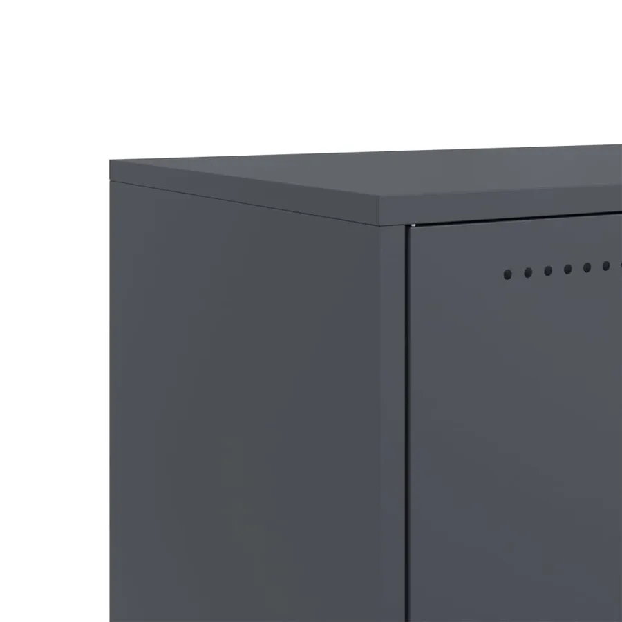 Meuble TV anthracite 68x39x43,5 cm acier - 10