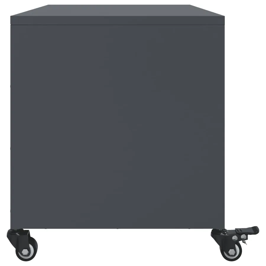 Meuble TV anthracite 68x39x43,5 cm acier - 7