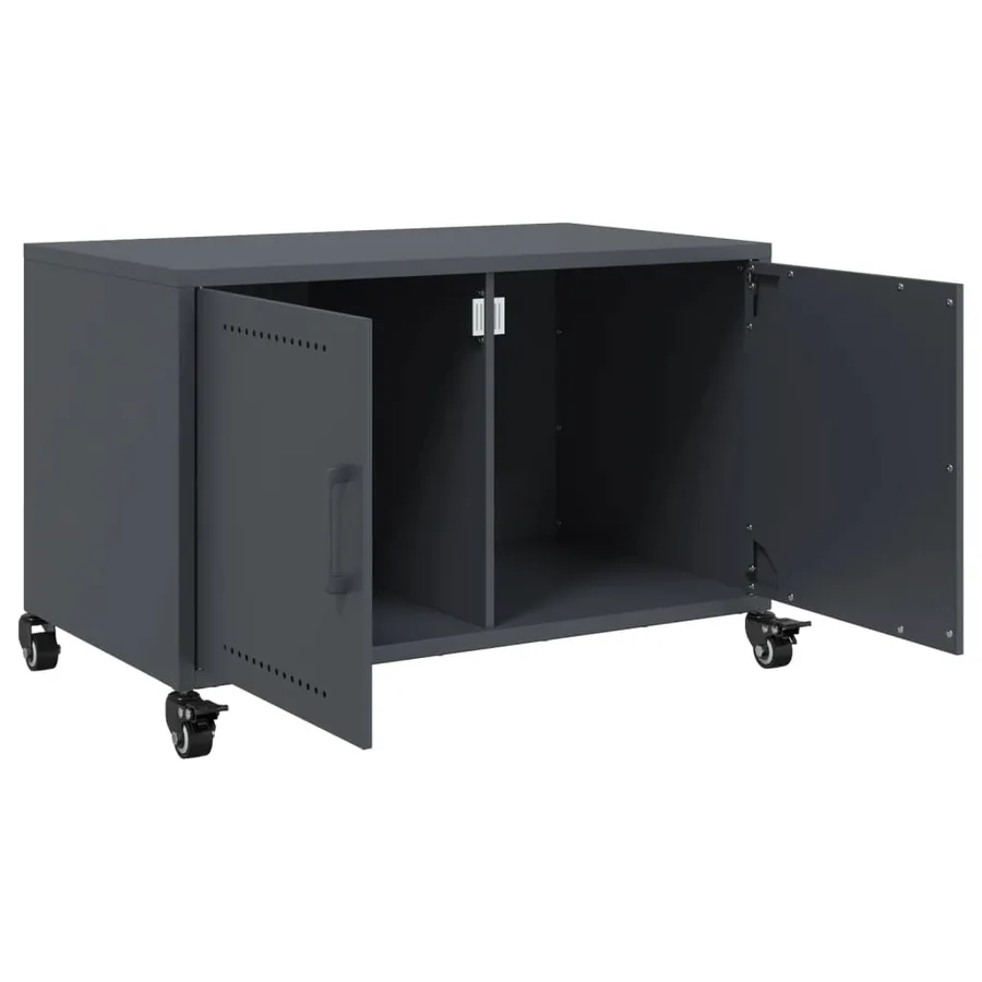 Meuble TV anthracite 68x39x43,5 cm acier - 9
