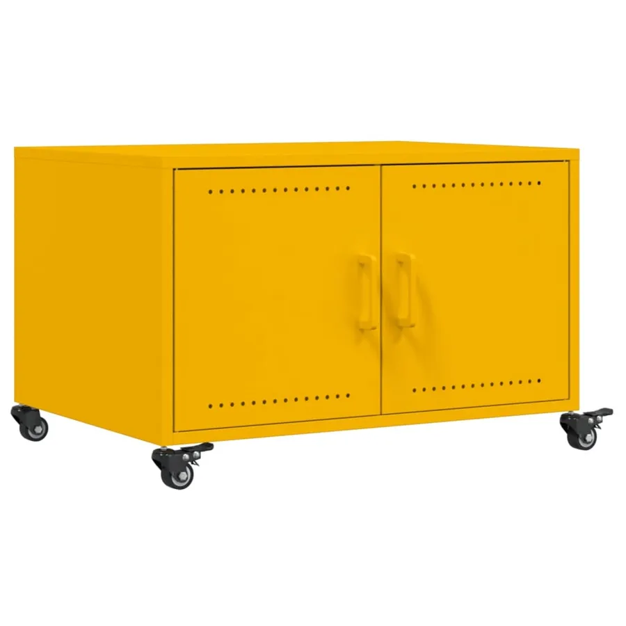 Table basse jaune moutarde 68x50x43,5 cm acier - 2