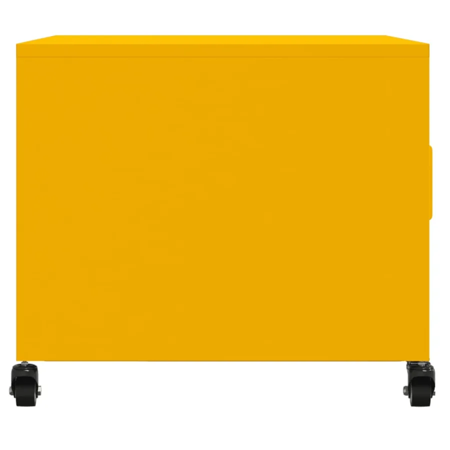 Table basse jaune moutarde 68x50x43,5 cm acier - 7