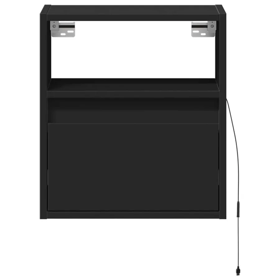 Meubles TV muraux avec lumières LED 2 pcs noir 41x31x45 cm - 6