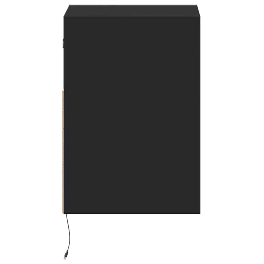 Meubles TV muraux avec lumières LED 2 pcs noir 41x31x45 cm - 7