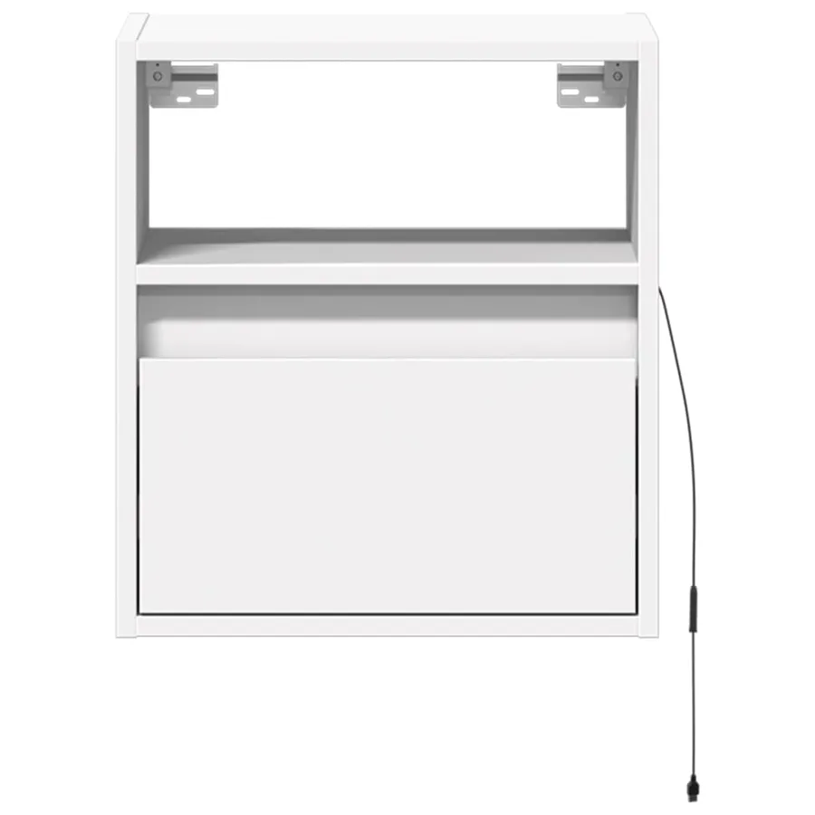 Meubles TV muraux avec lumières LED 2 pcs blanc 41x31x45 cm - 6