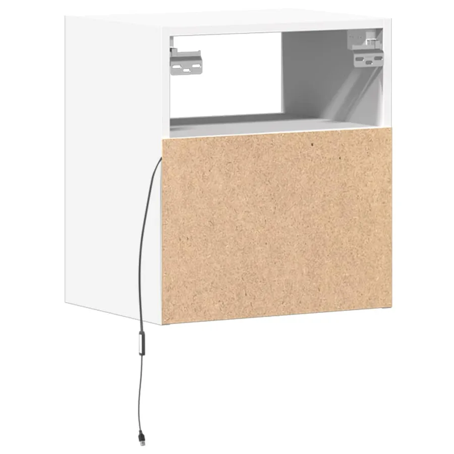 Meubles TV muraux avec lumières LED 2 pcs blanc 41x31x45 cm - 8