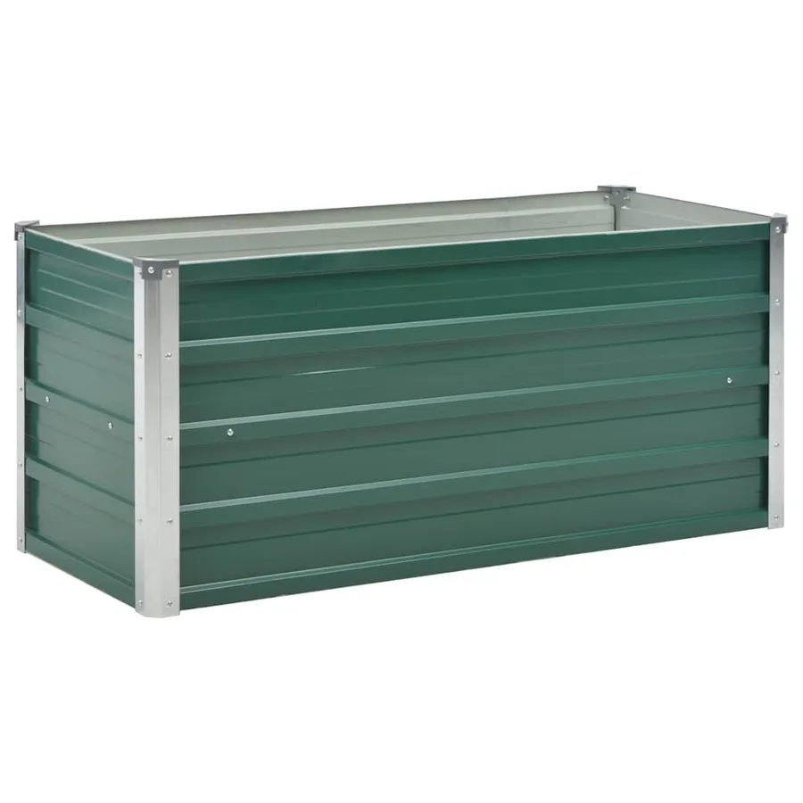 Lit surélevé de jardin Acier galvanisé 100x40x45 cm Vert - 2