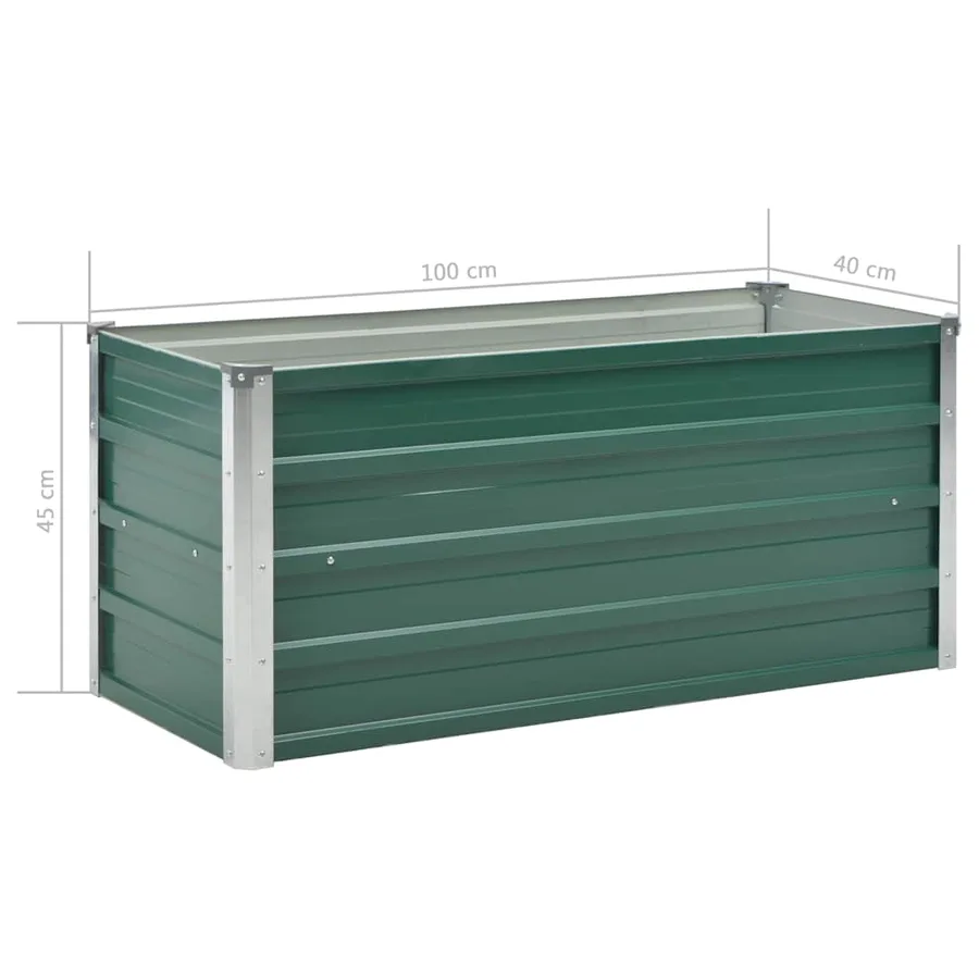 Lit surélevé de jardin Acier galvanisé 100x40x45 cm Vert - 8