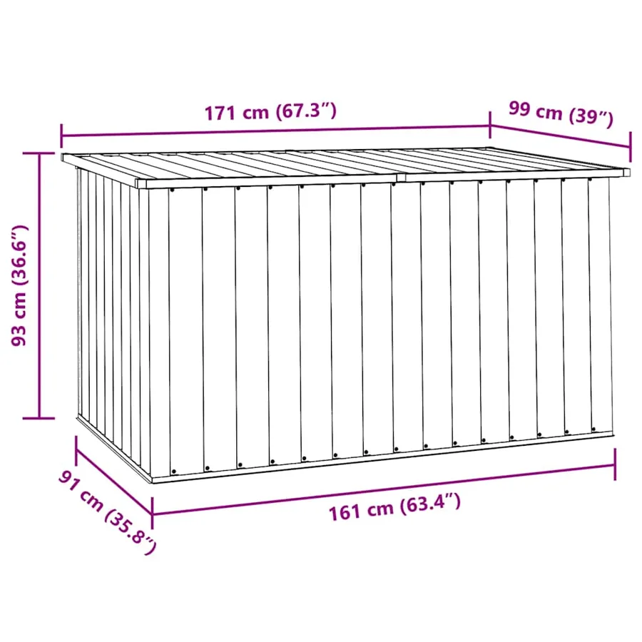 Boîte de rangement de jardin Gris 171x99x93 cm - 7