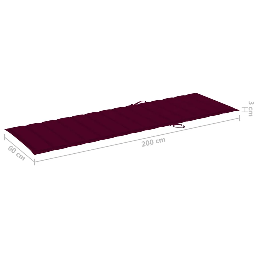 Chaise longue de jardin avec table et coussin Bois d'acacia - 11