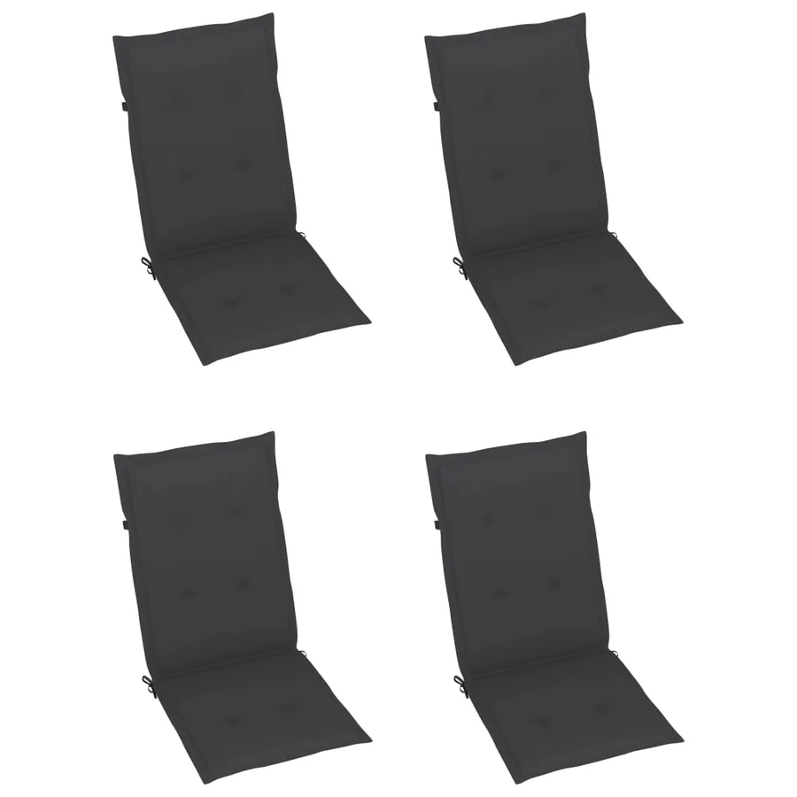 Chaises inclinables de jardin lot de 4 et coussins Bois acacia - 6