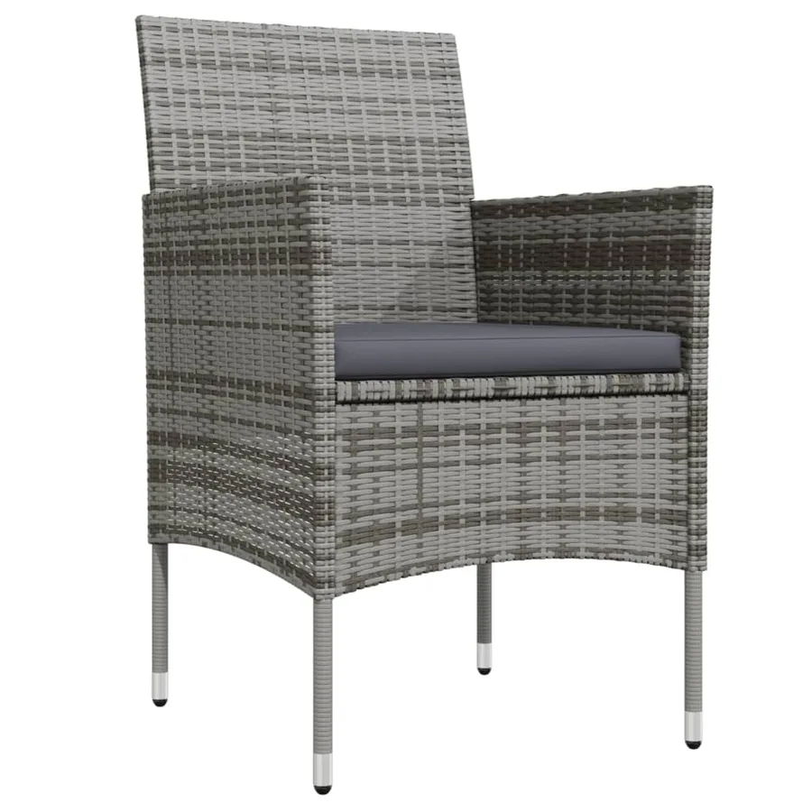 Ensemble à manger de jardin et coussins 9pcs Gris/noir - 3