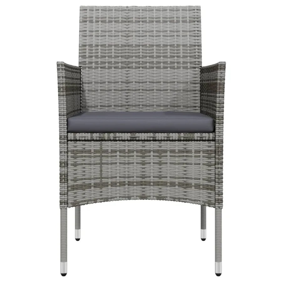 Ensemble à manger de jardin et coussins 9pcs Gris/noir - 4
