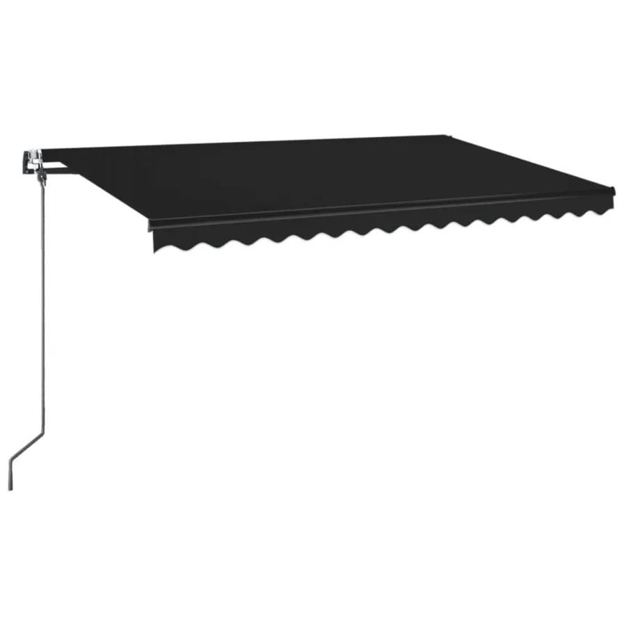 Auvent automatique et capteur de vent LED 450x350 cm Anthracite - 2