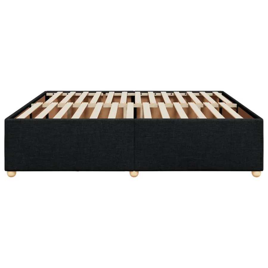 Cadre de lit sans matelas noir 200x200 cm tissu - 5