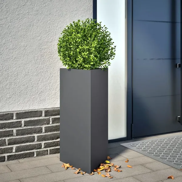 Jardinière anthracite triangulaire 40x34,5x75 cm acier