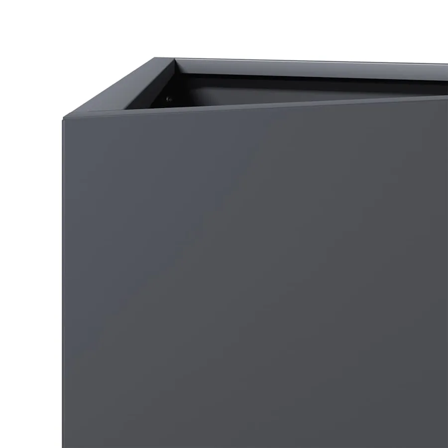 Jardinière anthracite triangulaire 40x34,5x75 cm acier - 7