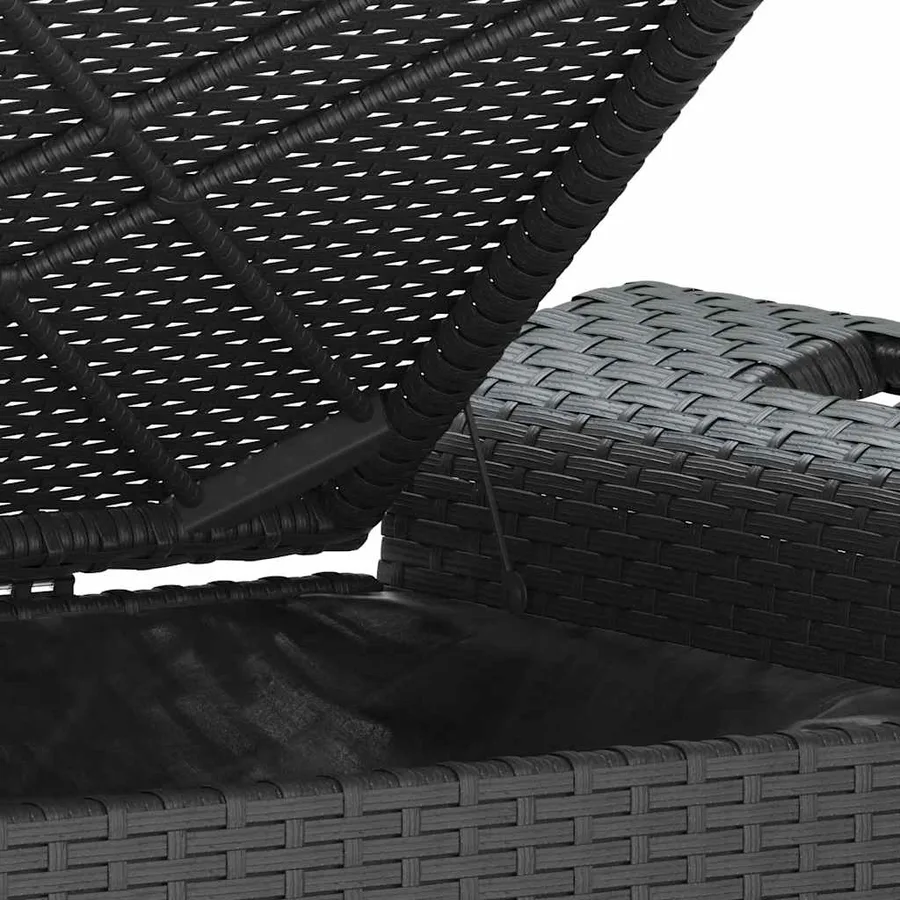 Garden Bench with Cushion Black 116x46x57 cm Poly Rattan - 8