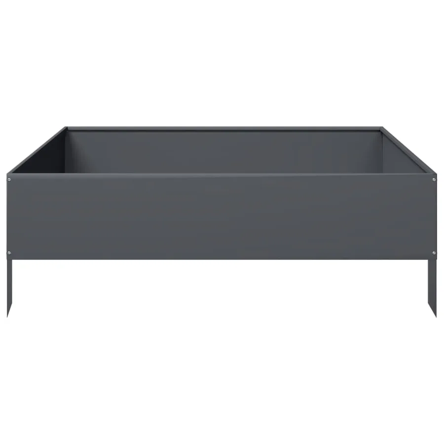 Lit surélevé de jardin anthracite 100x100x33,5 cm acier - 4