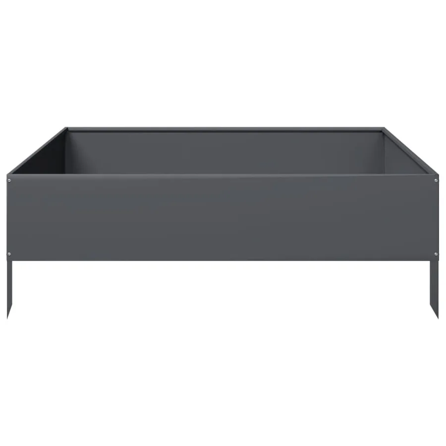 Lit surélevé de jardin anthracite 100x100x33,5 cm acier - 5