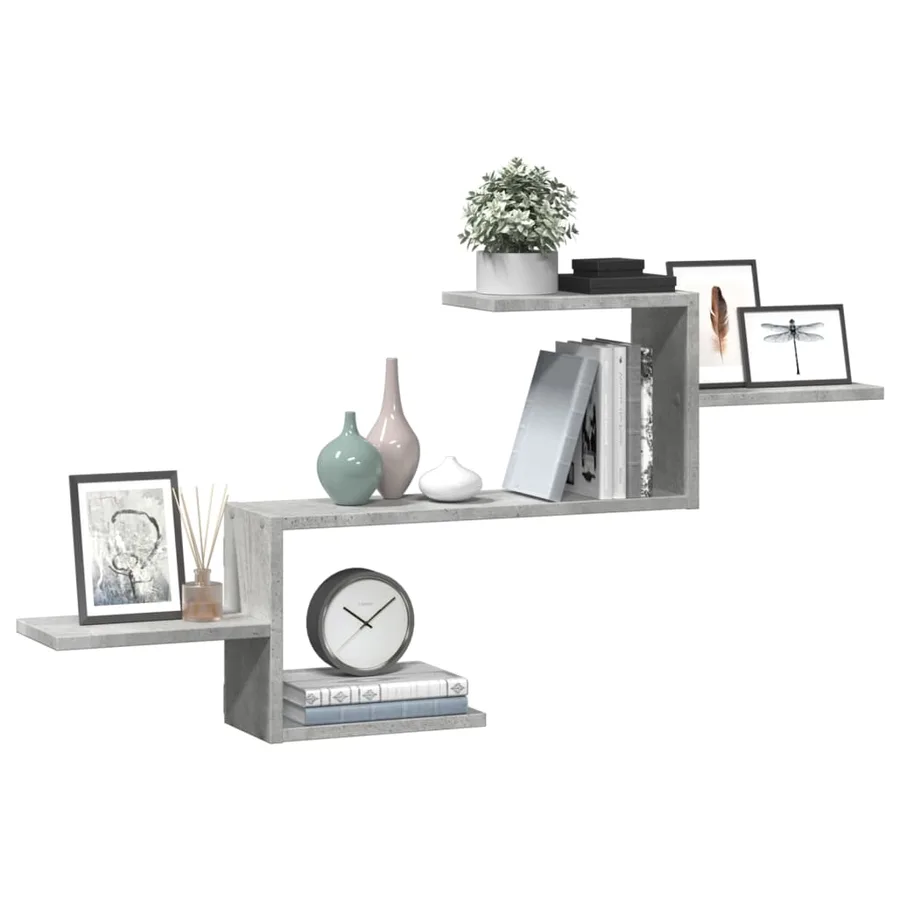 Étagère murale gris béton 104x15x49 cm bois d'ingénierie - 3