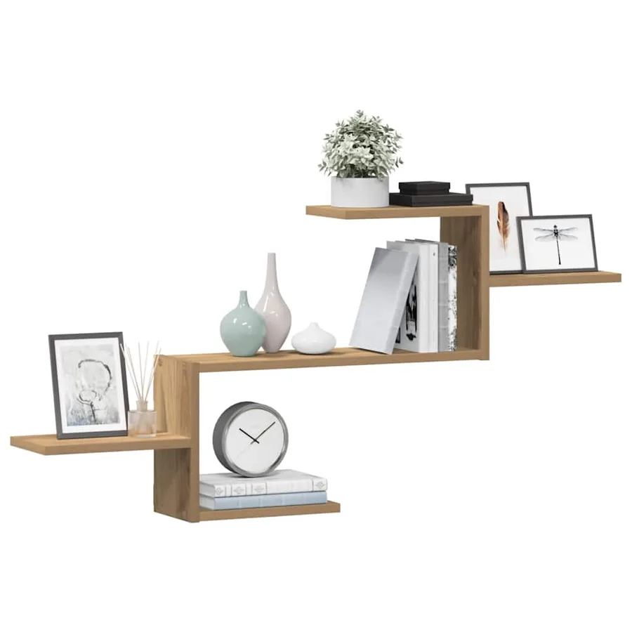 Étagère murale chêne artisanal 104x15x49 cm bois d'ingénierie - 3
