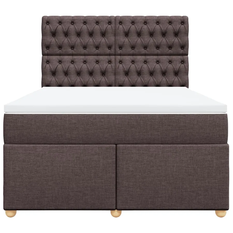 Sommier à lattes de lit avec matelas Marron foncé 140x200 cm - 6