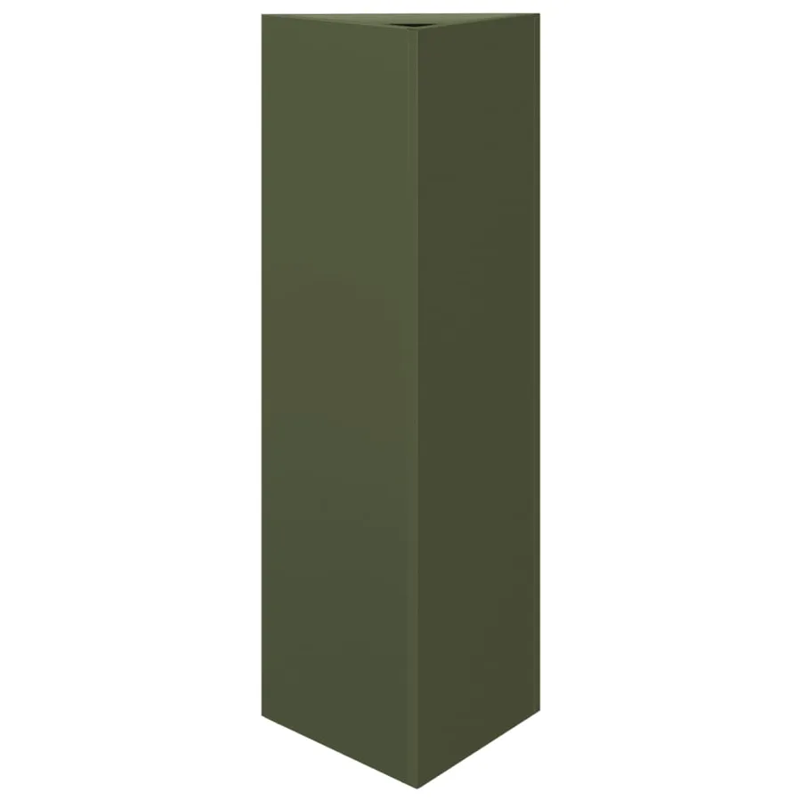 Jardinière vert olive triangulaire 30x26x75 cm acier - 2