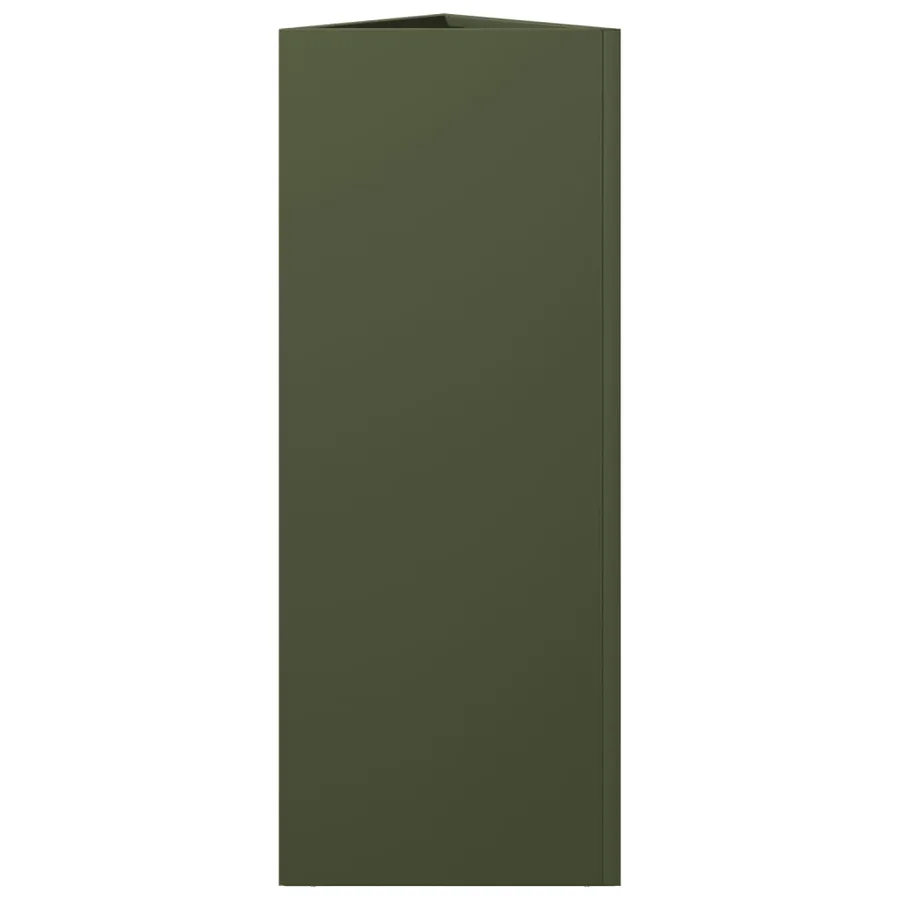 Jardinière vert olive triangulaire 30x26x75 cm acier - 5
