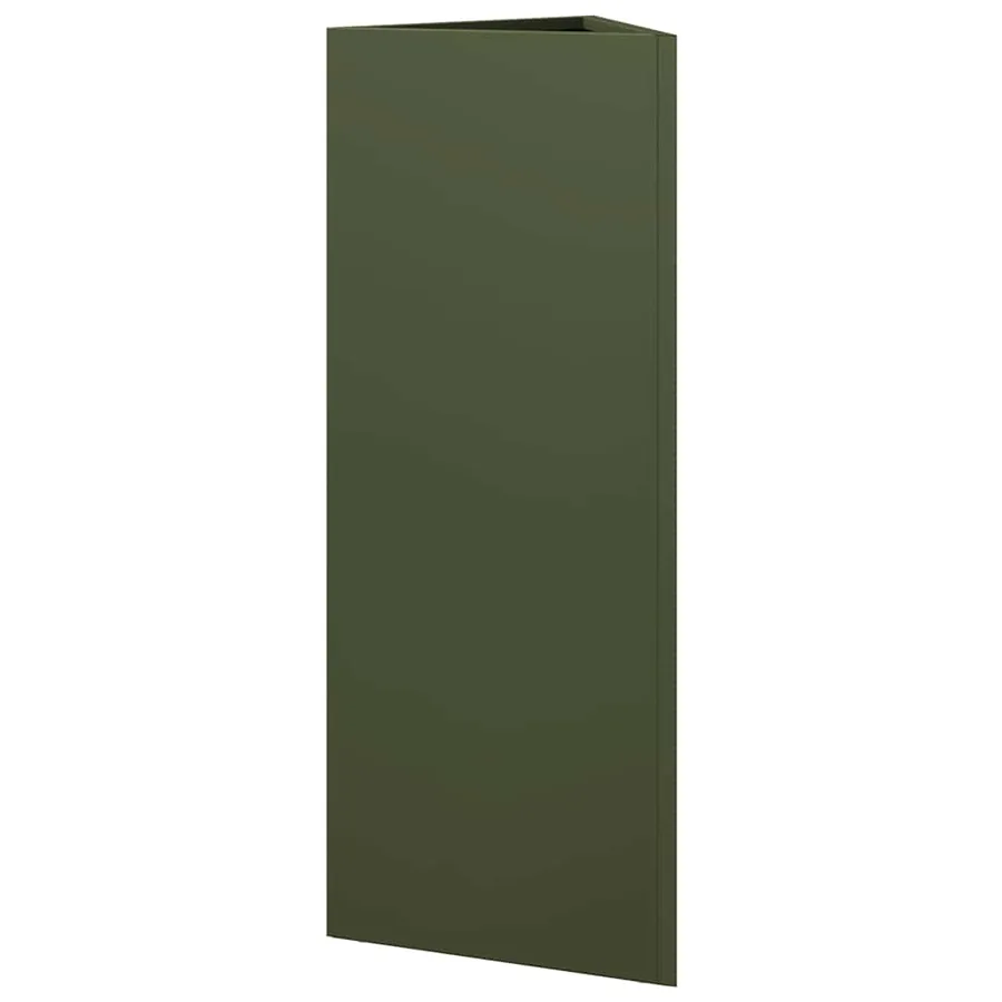 Jardinière vert olive triangulaire 30x26x75 cm acier - 6