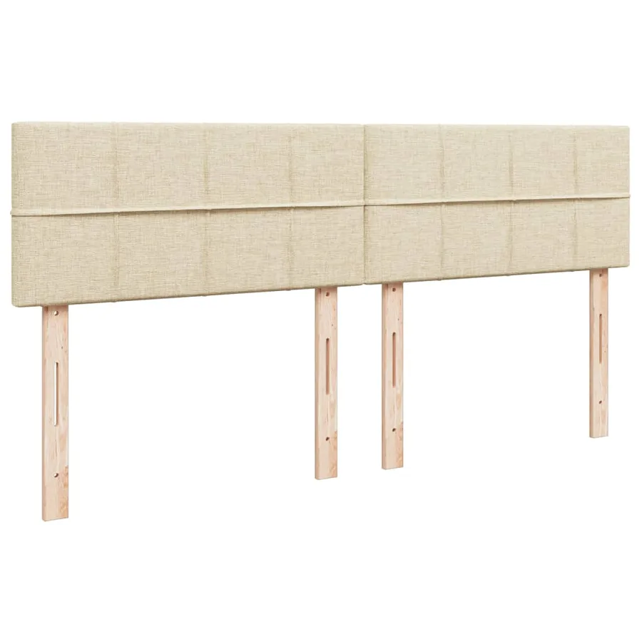 Sommier à lattes de lit avec matelas Crème 200x200 cm Tissu - 12