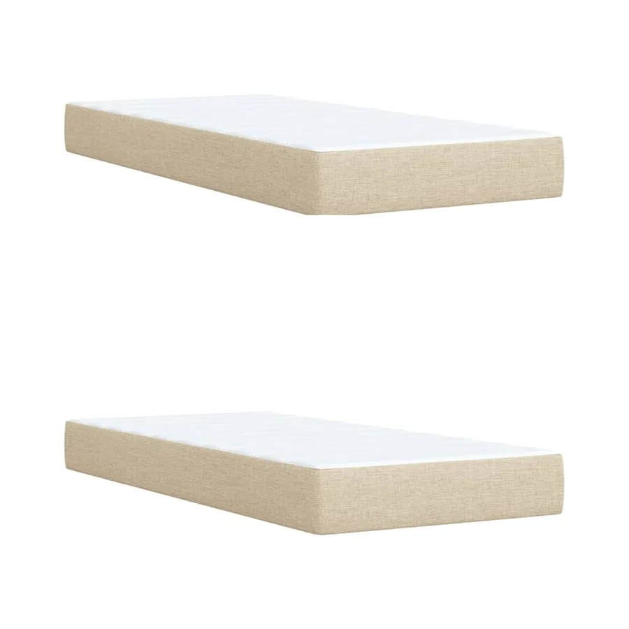 Sommier à lattes de lit avec matelas Crème 200x200 cm Tissu - 10