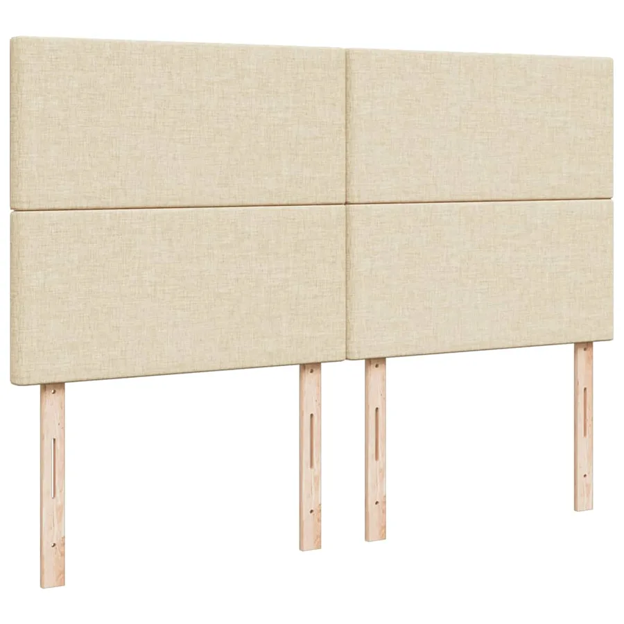 Sommier à lattes de lit avec matelas Crème 200x200 cm Tissu - 7