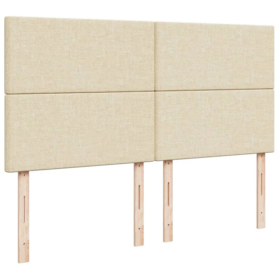 Sommier à lattes de lit avec matelas Crème 200x200 cm Tissu - 9