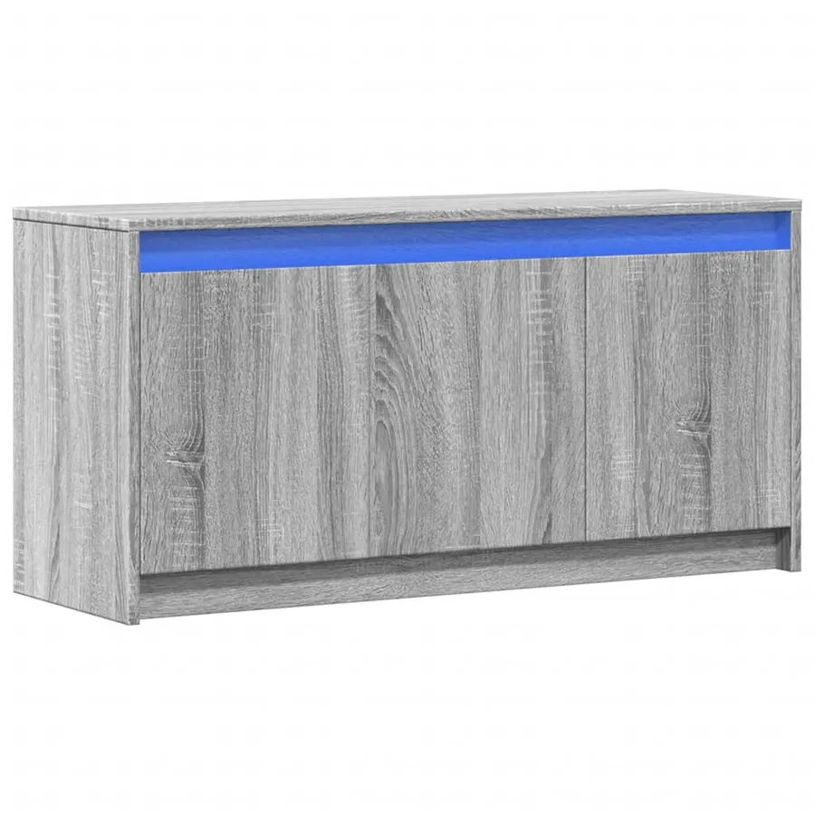 Meuble TV avec LED sonoma gris 100x34x50 cm bois d'ingénierie - 3