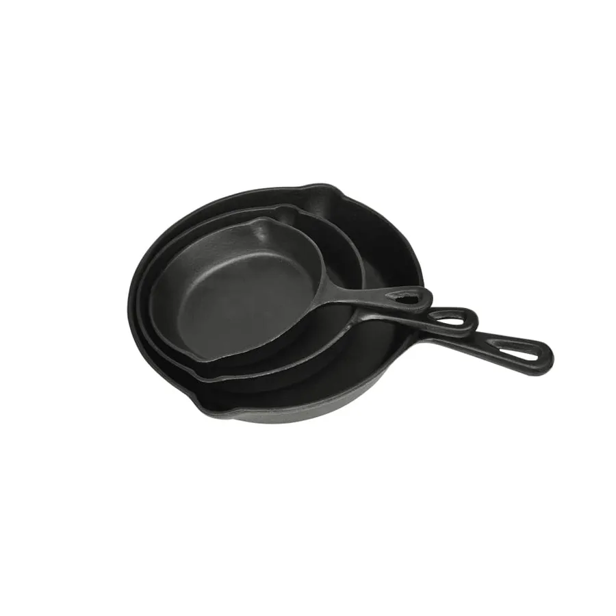 Lot de 3 poêles en fonte - 2