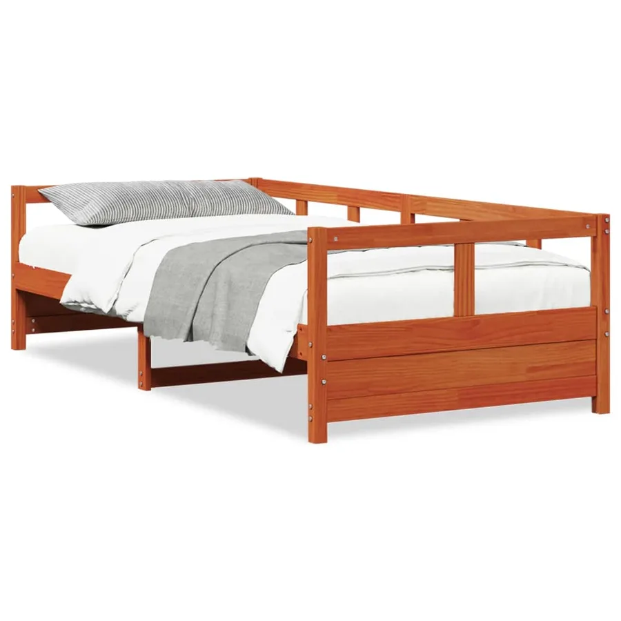 Lit de jour sans matelas cire marron 80x200 cm bois pin massif - 2