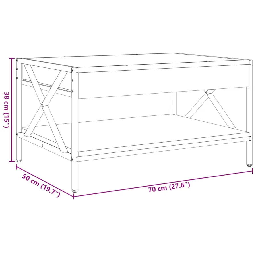 Table basse avec LED infini chêne sonoma 70x50x38 cm - 13