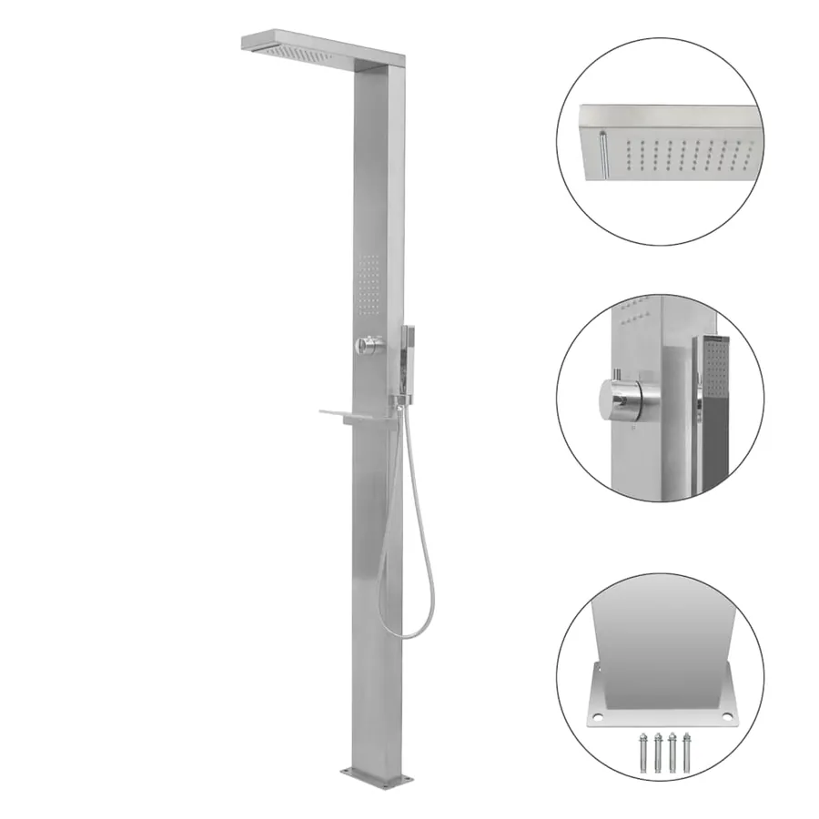 Douche d'extérieur Acier inoxydable Carré