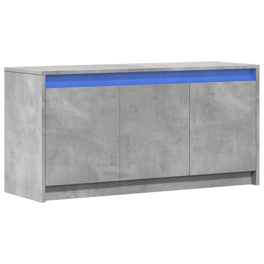 Meuble TV avec LED gris béton 100x34x50 cm bois d'ingénierie - 3