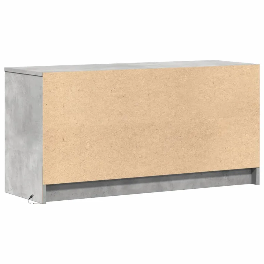 Meuble TV avec LED gris béton 100x34x50 cm bois d'ingénierie - 8