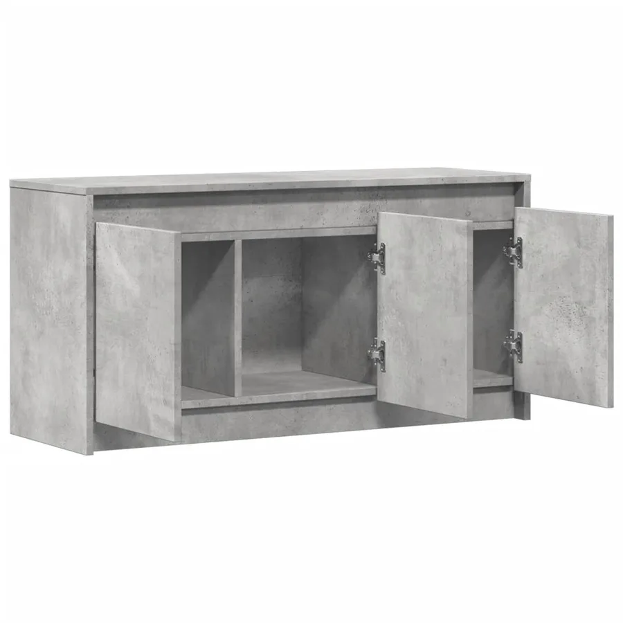 Meuble TV avec LED gris béton 100x34x50 cm bois d'ingénierie - 9