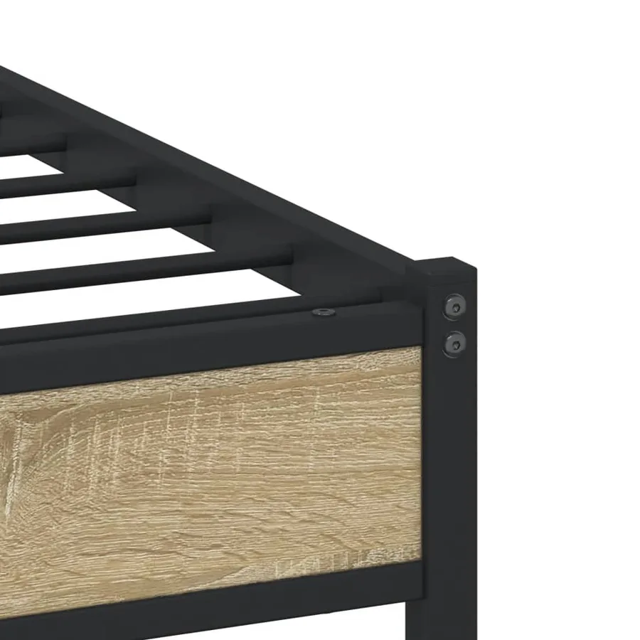 Cadre de lit en métal sans matelas chêne sonoma 120x190 cm - 9