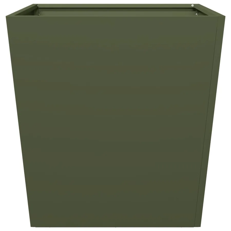 Jardinière vert olive 50x50x50 cm acier - 4