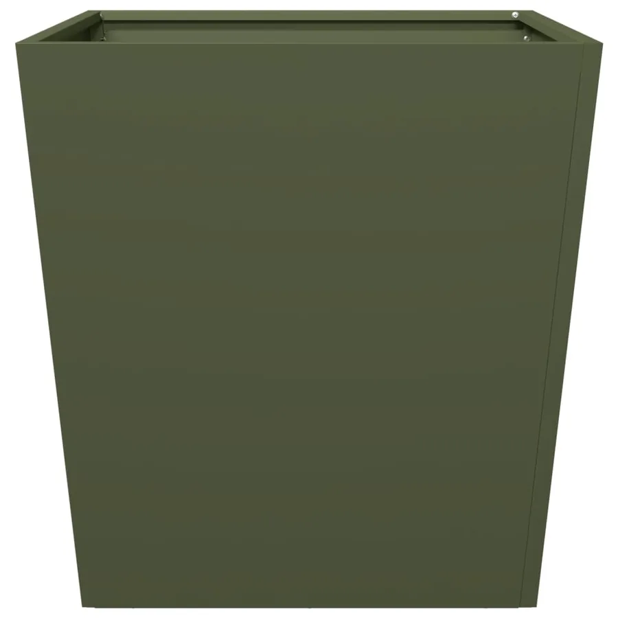 Jardinière vert olive 50x50x50 cm acier - 5